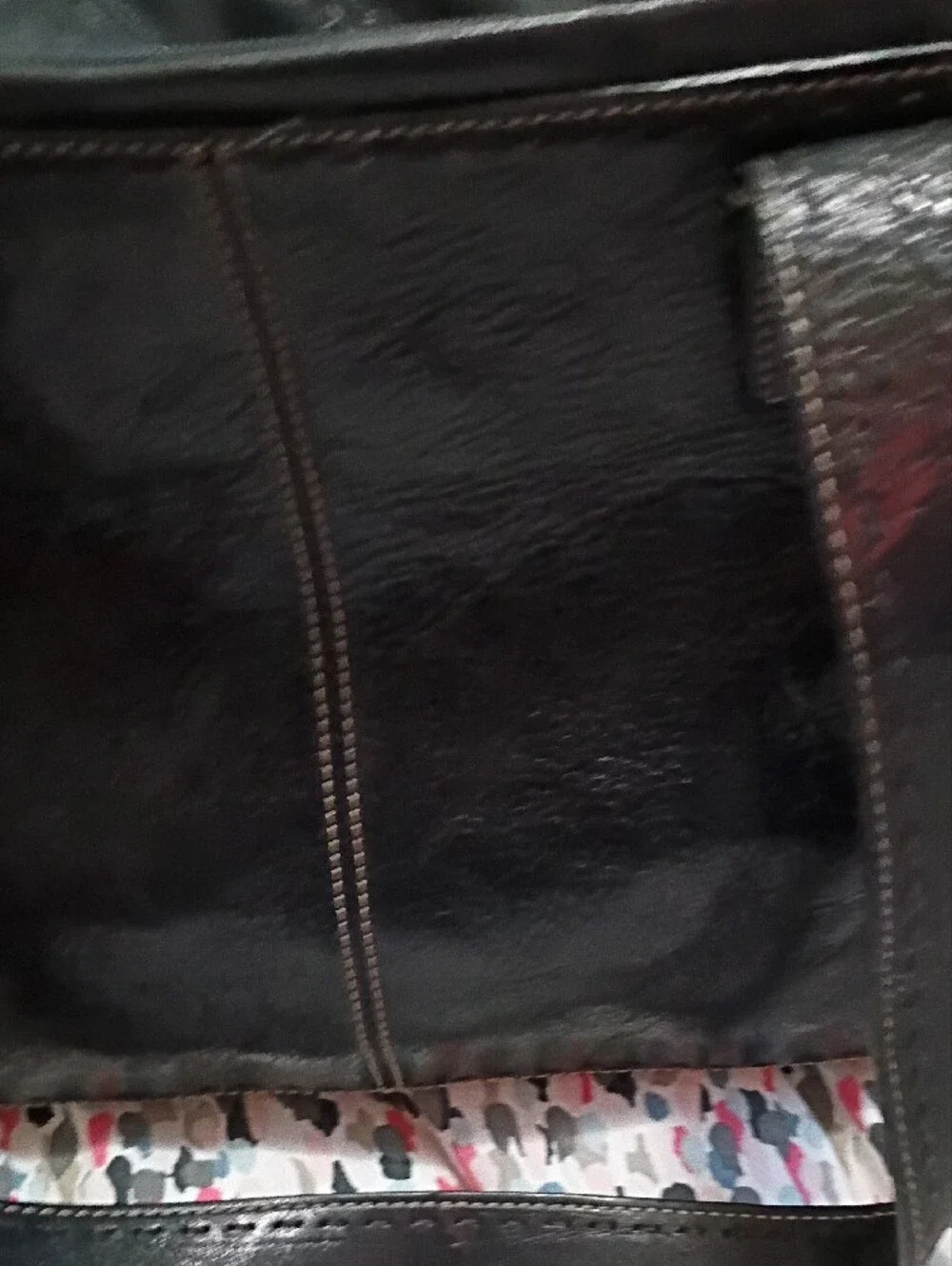 Fossil Black Leather Shoulder Tote with Key Charm